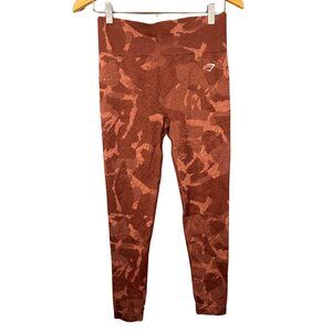 Gymshark Adapt Camo Seamless Leggings Brown Marl Large High Waisted Scrunch Work